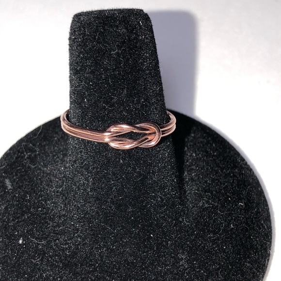 15/20 Rose-Gold Filled double knots ring,S:7 - Picture 3 of 9